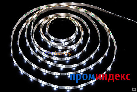Фото Лента светодиодная LEDх30/м, 7,2Вт/м, 12В, SMD5050, IP20, холодный белый