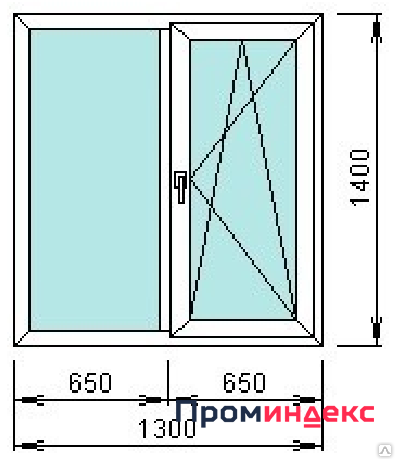 Фото Окно двухстворчатое Экспроф 3k S358 Rotont 1300х1400 мм (белое)