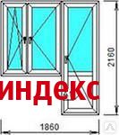 Фото Блок балконный ПВХ, 1860х2160, 58мм/32мм, две створки