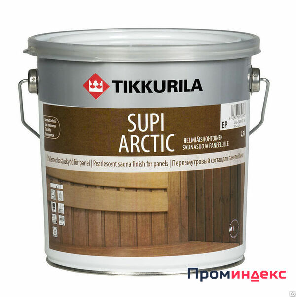 Фото SUPI ARCTIC для защиты бани Tikkurila, 2,7л
