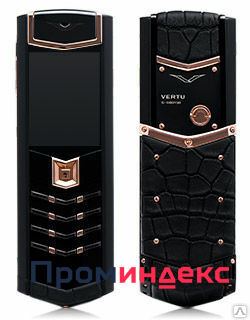 Фото Vertu Signature S Design Black PVD Red Gold Alligator телефон