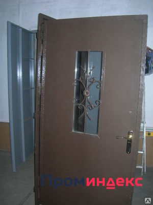 Фото Дверь входная металлическая - стеклопакет / ламинат