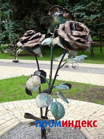 Фото Кованая скульптура Роза код 18