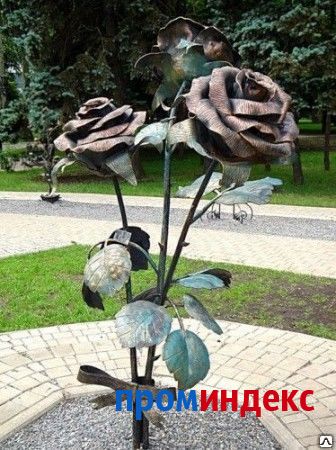 Фото Кованая скульптура Роза код 18
