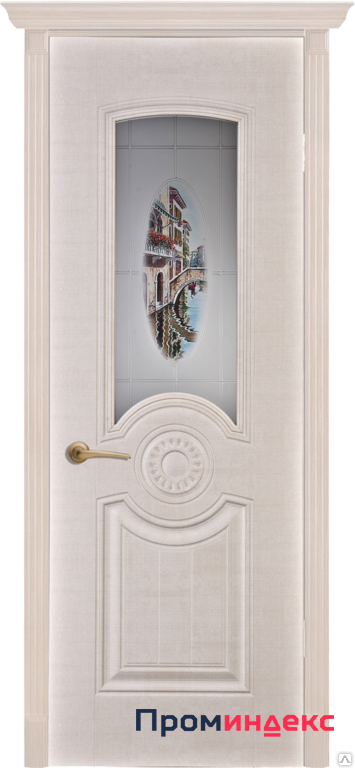 Фото Дверь Айрон Венеция, Белый сатин, художественное стекло, 900,600,700,800х20