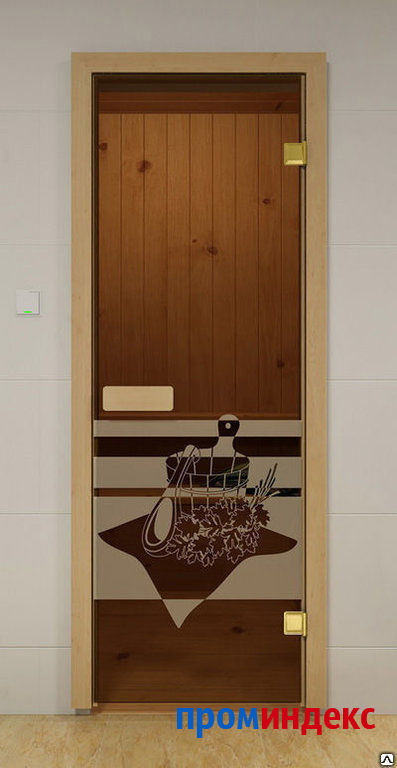 Фото Дверь стеклянная SAUNA MARKET 1900х700 бронза - Банный день (коробка из лис