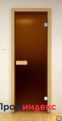 Фото Дверь стеклянная SAUNA MARKET 1900х700 бронза матовая (коробка из лиственны