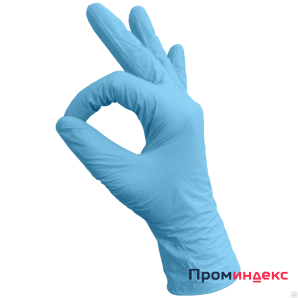 Фото Перчатки нитриловые, размер XL, цвет голубой, MediOk