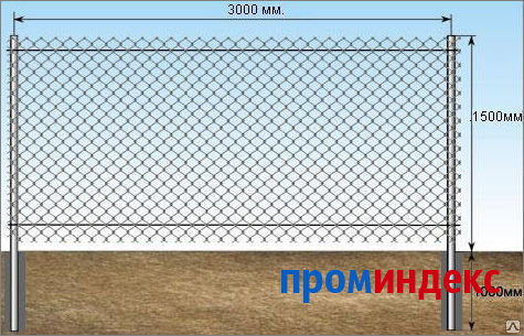 Фото Забор из полимерной сетки рабицы под ключ высотой 1.5м