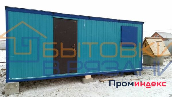 Фото Блок-контейнер БК-02 ВАГ ХВ дачный, цвет "голубая вода" RAL5021, 6.0х2.4х2.