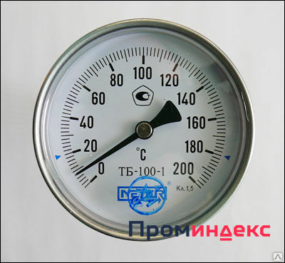 Фото Термометр бимет. с термогильзой d 15 ТБ-100-1 (d100/L60/t120C)