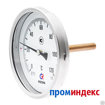 Фото Термометр биметаллический РОСМА Термометр БТ-51.211 (0 - 120°С) 100 мм, зад