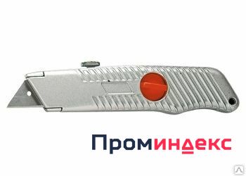 Фото Нож, 18 мм, выдвижное трапециевидное лезвие, металлический корпус MATRIX