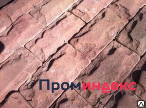 Фото Плитка из песчаника со сколом 3см цвет: терракотово-красный (состаренная)
