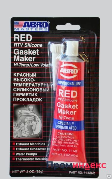 Фото Герметик прокладок высокотемпературный красный ABRO (11-AB) 85г.