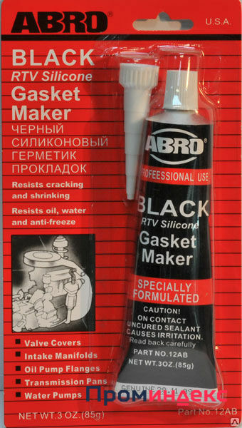 Фото Герметик прокладок черный 85г ABRO 12AB ABRO Герметик прокладок черный 85г