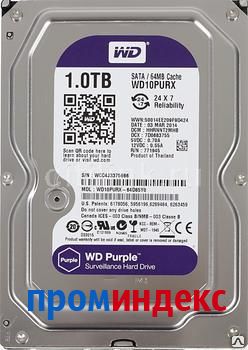 Фото Жесткий диск WD Purple WD10PURX, 1Тб, HDD, SATA III, 3.5" Western