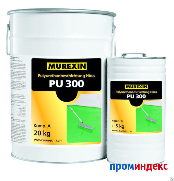 Фото Покрытие полиуретановое финишное Hires PU 300, Murexin, 20,5+4,5 кг.