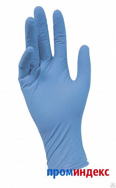 Фото NitriMAX голубые смотровые перчатки