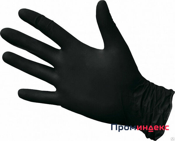 Фото NitriMAX черные смотровые перчатки