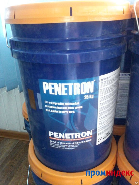 Фото "Пенетрон" проникающая гидроизоляция 5,10 и 25 кг.