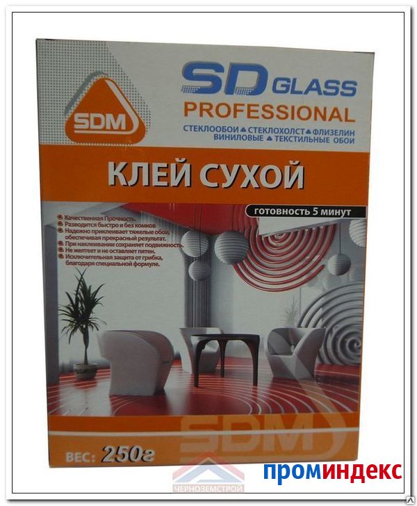 Фото Клей SD-Glass Professional универсальный для стеклохолста стеклообоев 250гр