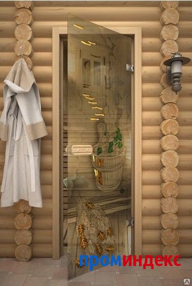 Фото Дверь для сауны стеклянная Фьюзинг Парилка