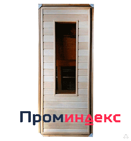 Фото Дверь банная 750*1750, остекление непрозрачное (170*1190), ваг. липа
