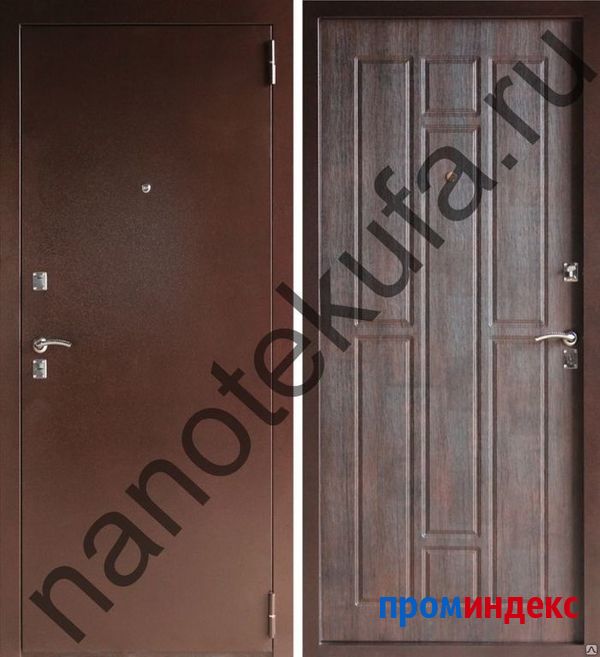 Фото Дверь входная металлическая Стандарт (Антик медь/Тиковое дерево)