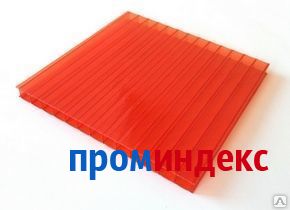 Фото Сотовый поликарбонат, цвет красный 10 мм