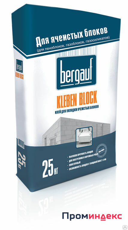Фото Клей Bergauf Kleben Block Winter 25 кг для блоков