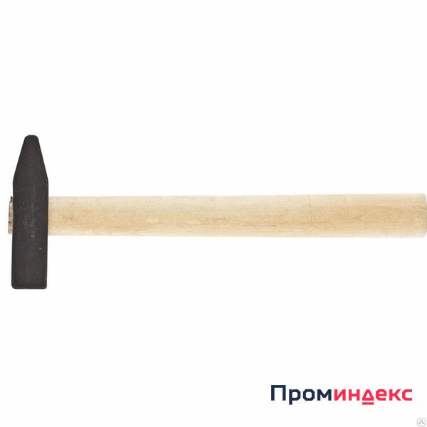 Фото Молоток слесарный, 200 г, квадратный боек, деревянная рукоятка Россия