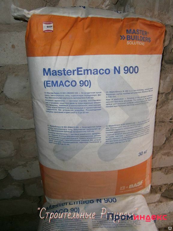 Фото Штукатурка MasterEmaco N 900 (EMACO 90) расход 4,5 кг на 1м2 S = 3 мм