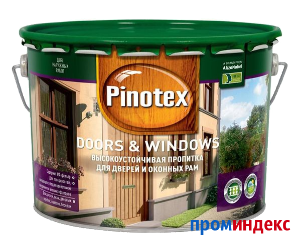 Фото PINOTEX DOORS &amp; WINDOWS ПРОПИТКА НА ВОДНОЙ ОСНОВЕ ДЛЯ ОКОН И ДВЕРЕЙ ДЕКОРАТИВНО-ЗАЩИТНАЯ Пинотекс