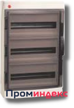 Фото Щиток настенный с дверцей 54 модуля IP65 серый (85654) Щиток настенный