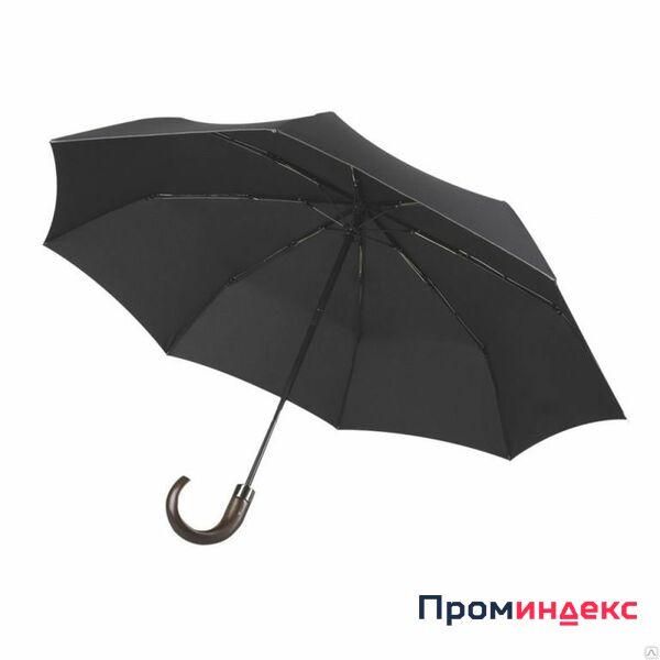 Фото Складной зонт Wood classic, черный, без чехла