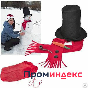 Фото Набор для одевания снеговика 
«Новогодний снеговик», в сумочке.