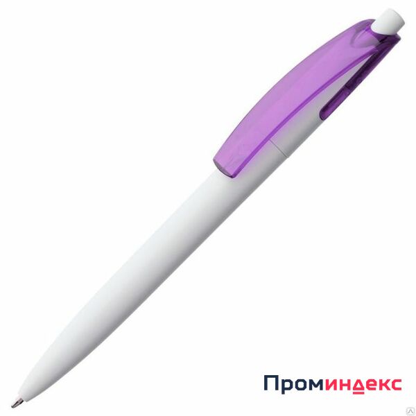 Фото Ручка шариковая Bento, белая с фиолетовым