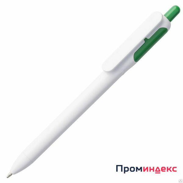 Фото Ручка шариковая Bolide, белая с зеленым