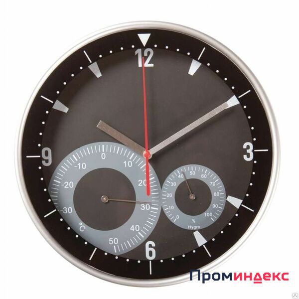 Фото Часы настенные с термометром и гигрометром