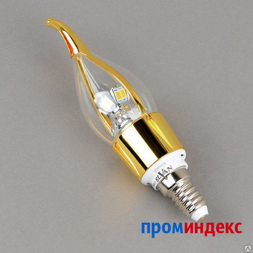 Фото Лампа LED (Свеча на ветру золото) E14-5W-3000K-Q100A