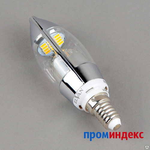 Фото E14-5W-6000K-Q68 Лампа LED (Свеча хром)