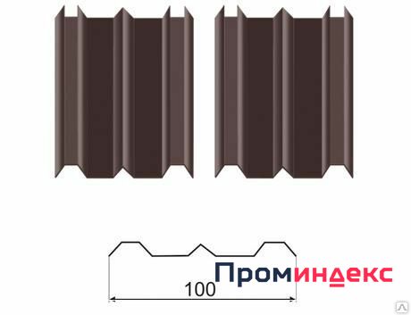 Фото Металлический штакетник ШТ-100 8017ш шоколадно-коричневый шелкография