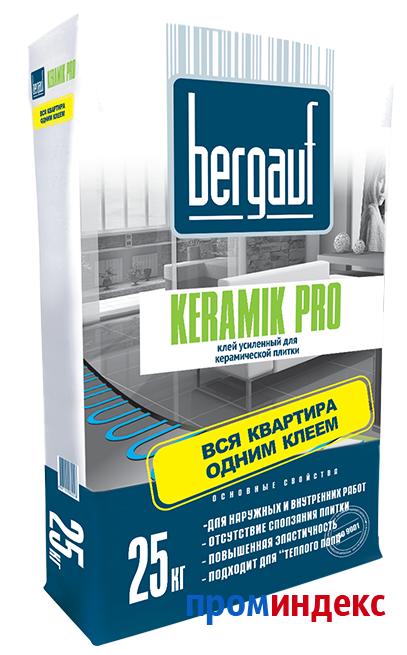 Фото Клей для плитки и керамогранита Bergauf Keramik Pro 25 кг