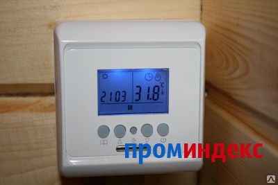 Фото Программируемый терморегулятор (датчик пола, воздуха), 16 А, кнопочный