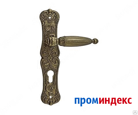 Фото Дверная ручка на планке Гесперия (застаренная бронза) (под цилиндр, 85мм) Н