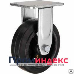 Фото Неповоротное чугун. колесо FCd 100, литая черн. резина, г/п 140 кг, Ø 100мм