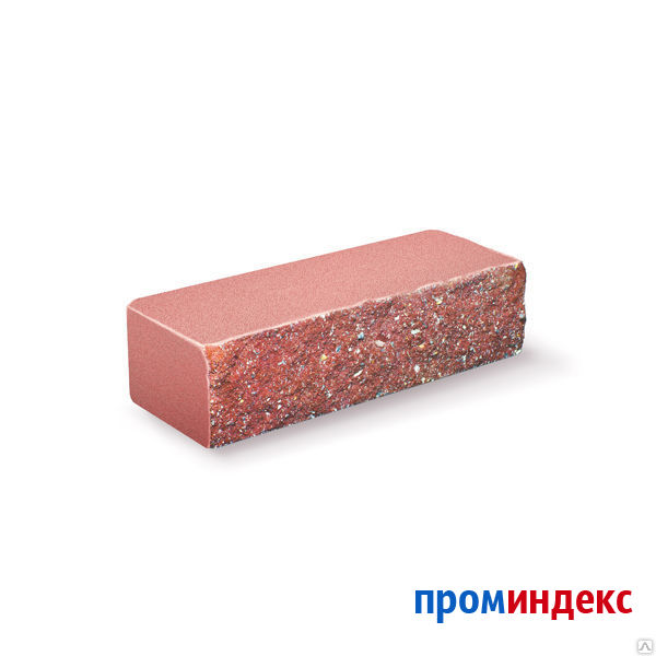Фото Кирпич  Ложок розовый рваный камень М250