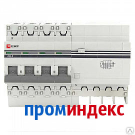 Фото Дифференциальный автомат АД-4 40А 100мА C, тип AC 4,5 кА (DA4-40-100) EKF