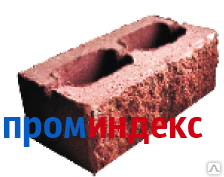 Фото Кирпич бетонный облицовочный с обнажённой фактурой (бордо)